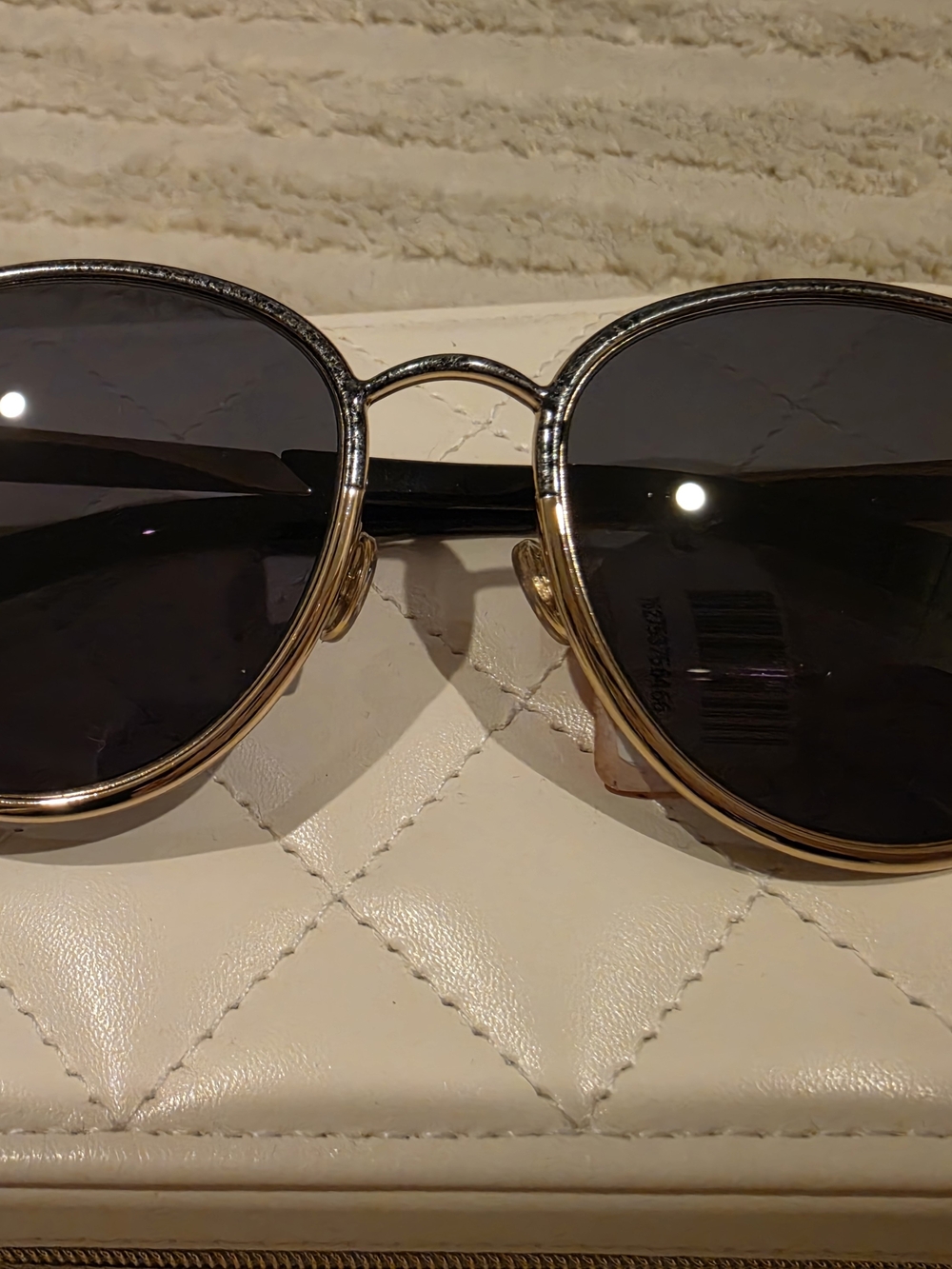 Dior Gold Frame Black Lens Women's Sunglasses - Rounded Aviator